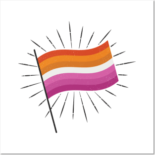 Retro Lesbian Pride Flag Posters and Art